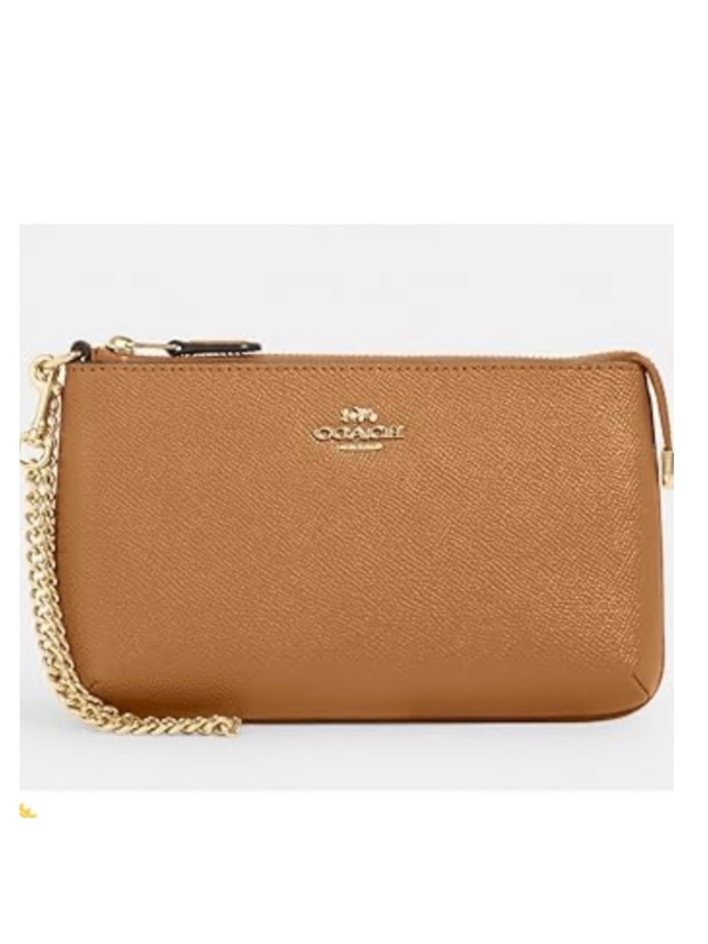 🆕-Coach- Crossgrain Leather
Wristlet w/Chain. NWT